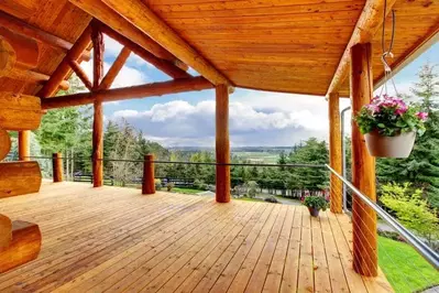 private deck at a large family cabin rental in Pigeon Forge