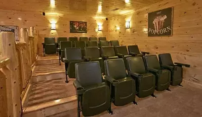 theater room in large cabin