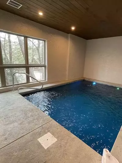 indoor pool in cabin