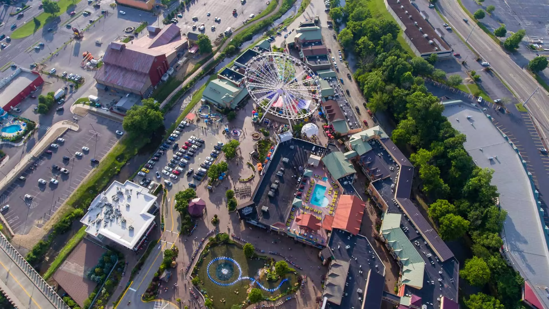 aerial view of Pigeon Forge