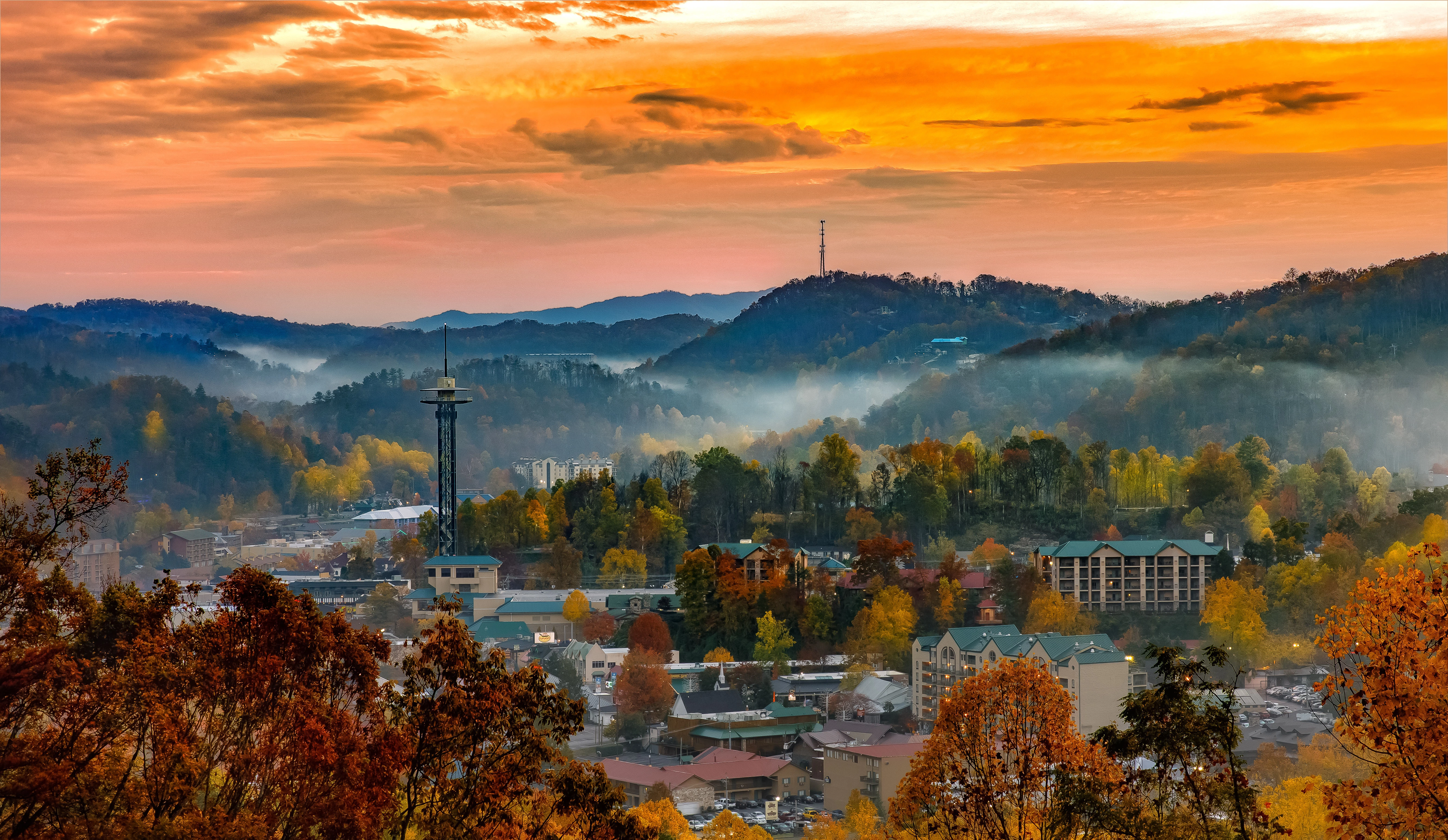 sunset in Gatlinburg