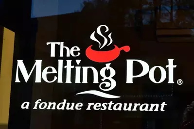 the melting pot sign from the restaurant in gatlinburg tennessee