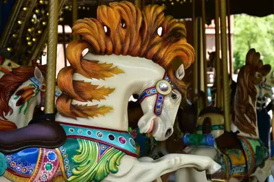 horse on the dollywood village carousel