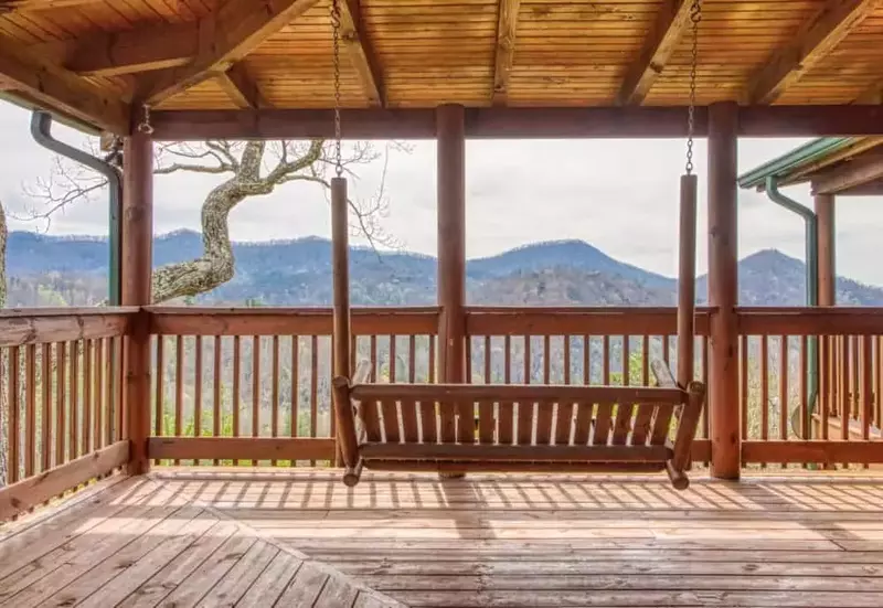 View from the back deck of a Smoky Mountain cabin