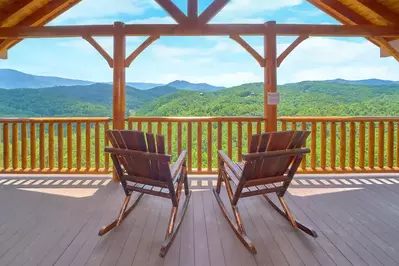 pair of rocking chairs overlooking the Smoky Mountains