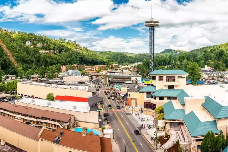 gatlinburg downtown aerial view