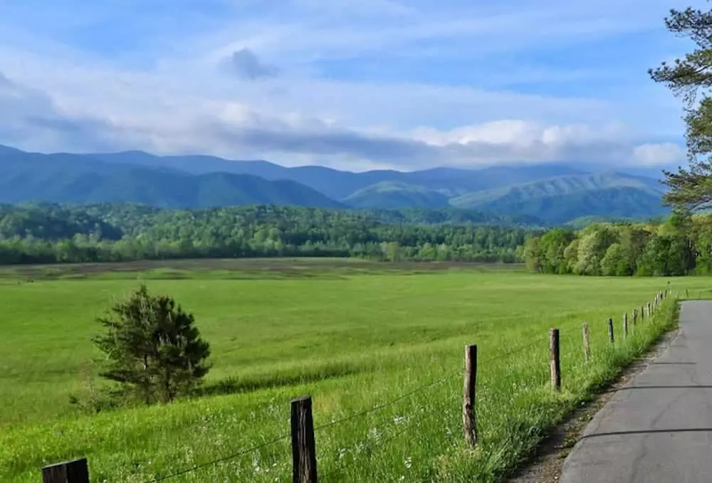 view of the mountains in cades cove