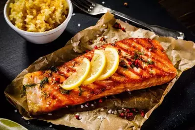 grilled salmon and rice