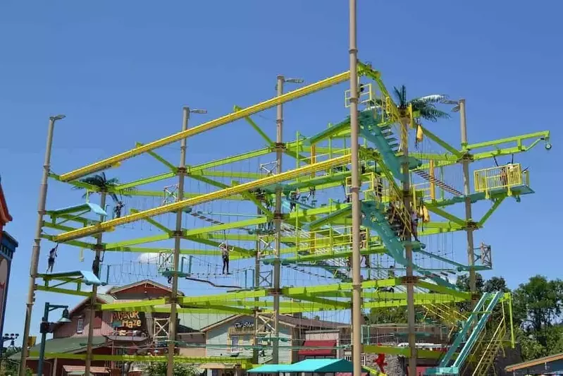 ropes course at the island in pigeon forge