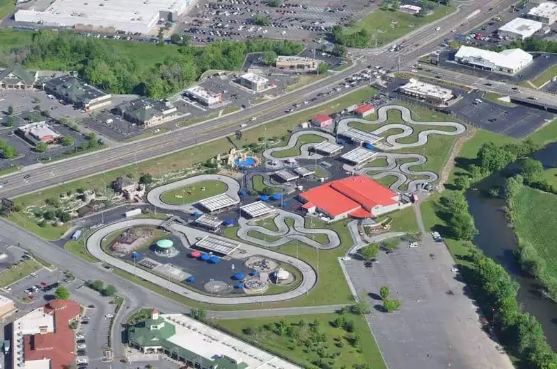 aerial view of the track in pigeon forge