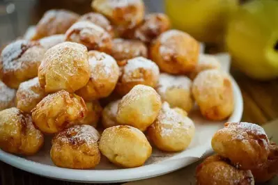 plate of apple fritters