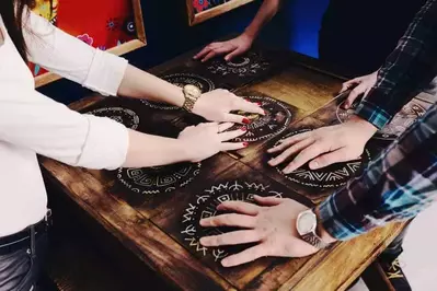 group playing escape game together