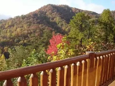 View of the mountains from Can't Bear to Leave cabin