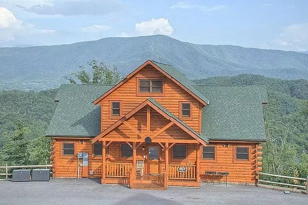 Photo of the exterior of Parkside Palace, one of our Pigeon Forge cabin rentals.