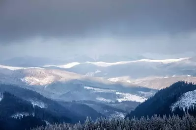 Beautiful winter scenery near our big Smoky Mountain cabins.