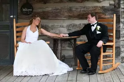 Couple getting married in a Pigeon Forge cabin