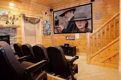 Large Pigeon Forge cabin with a theater room in the basement