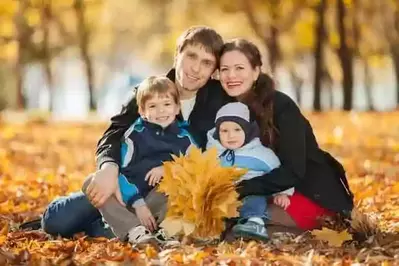 family photos during fall in the Smoky Mountains