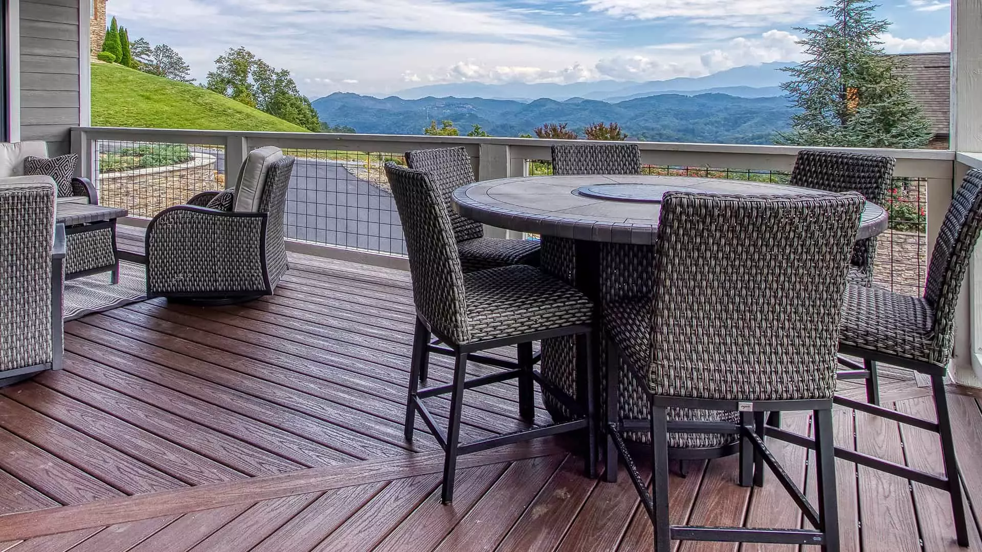 mountain view from the deck of a cabin