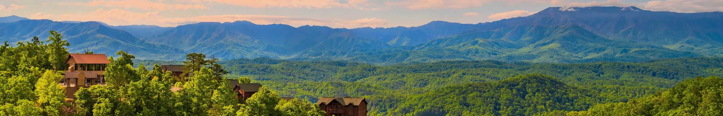 view of the Smokies at sunset