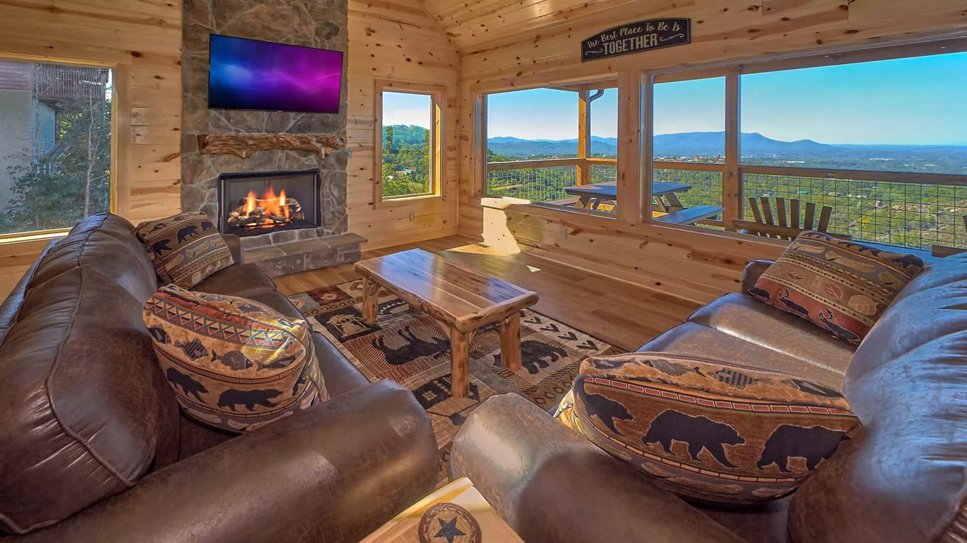 inside of 4 bedroom cabin