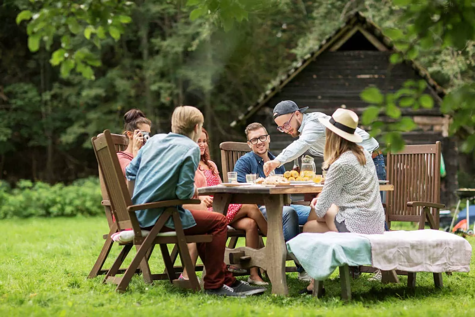 family reunion at a large cabin rental